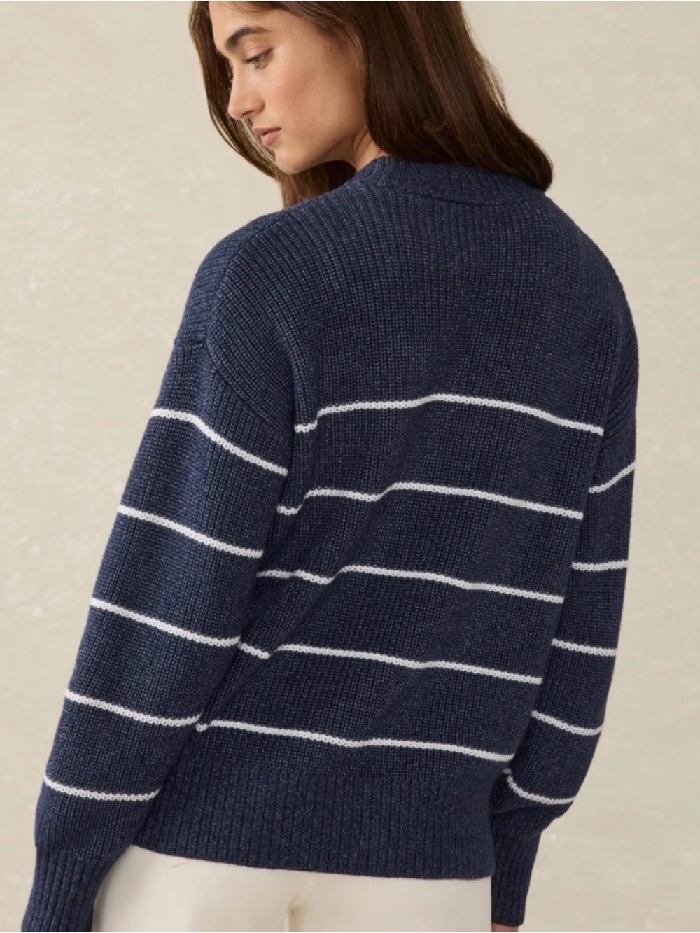 Faherty Sunwashed Fisherman Sweater in Watermill Stripe, like new, size XS - Picture 2 of 4